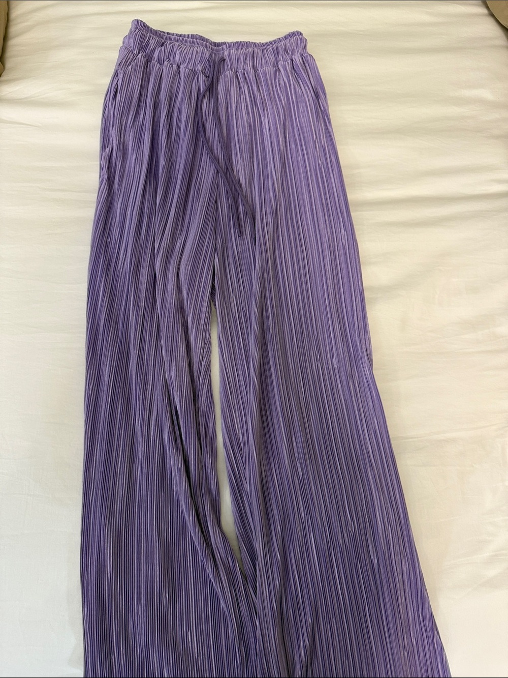 storets Lilac Pleated Wide-Leg Pants